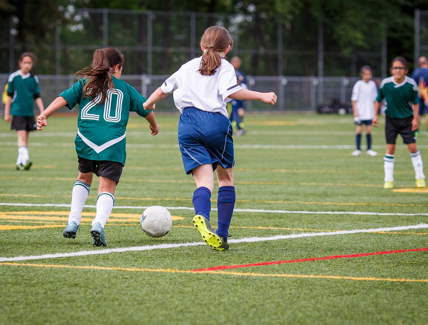 Children playing football